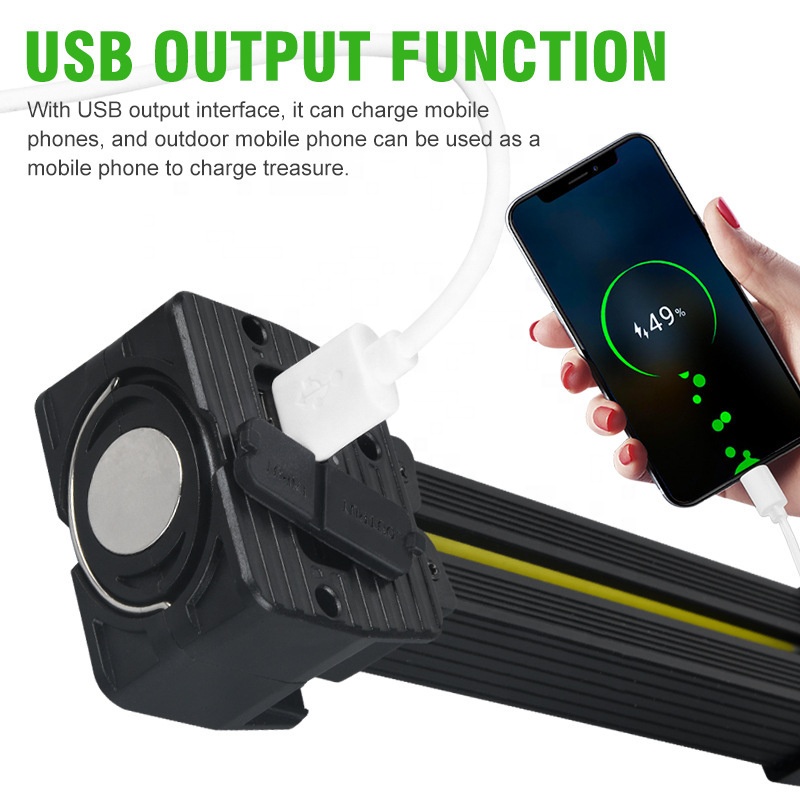 USB Rechargeable Magnetic 7th Gear Dimming Gym Lamp For Posing Handheld COB Work Light With 180 Degree Folding