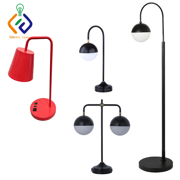 Super 8 Living Room Bedroom Hotel Black Globe Arc Modern Metal Standing Floor Lamp with Acrylic Shade