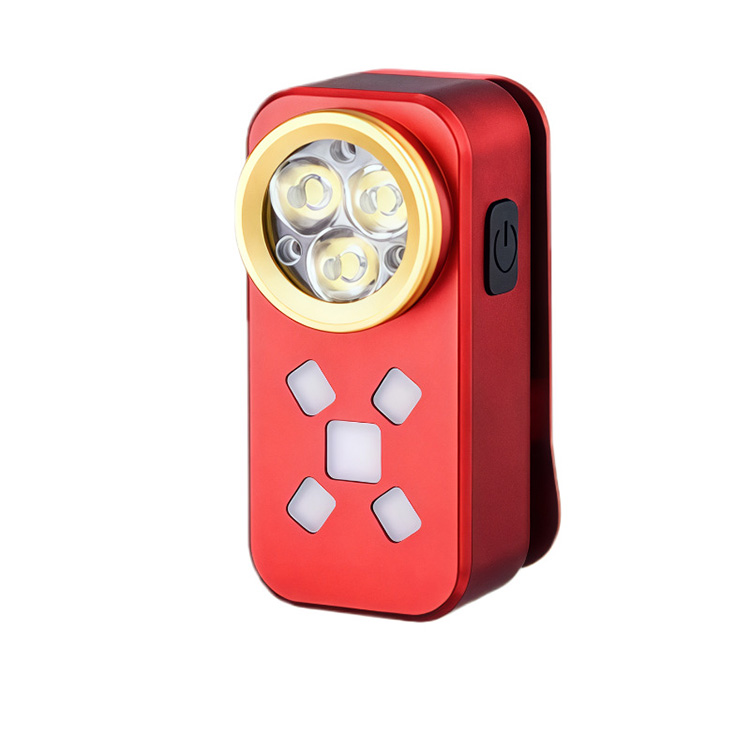 New Outdoor Rechargeable LED Work Light USB Magnetic Aluminum Alloy Clip-On Mini Flashlight