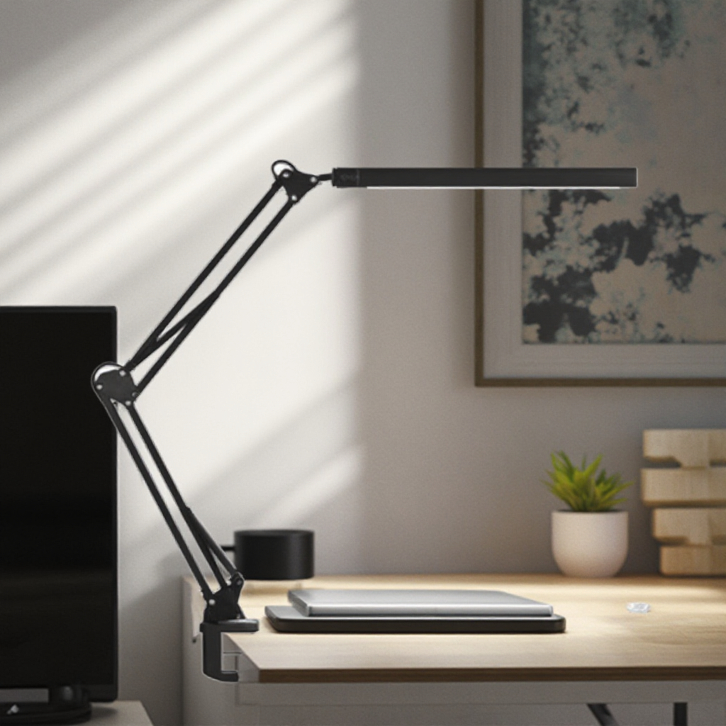 Metal Industrial Long Arm Folding Led Eye protection Table Lamp Retro Desk Bedside Reading Clip Table Lamp Swing Lamp