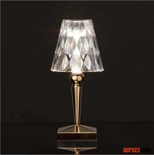 Battery Acrylic Crystal Diamond Portable Table Lamp