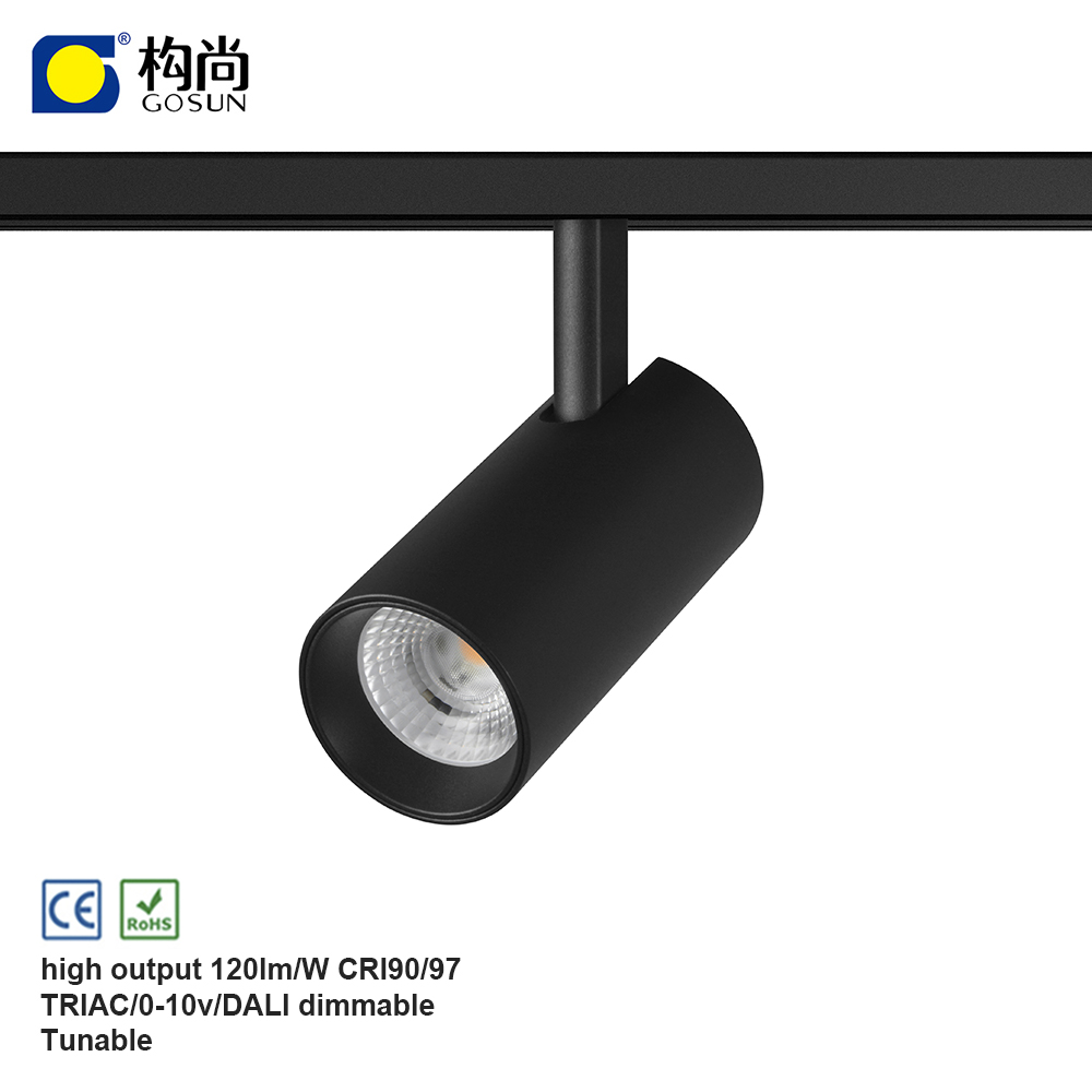 GOSUN Anti Glare UGR: 10-15 48V Magnetic Track Light System Rail Zoomable 6W Led Track Magnetic Light