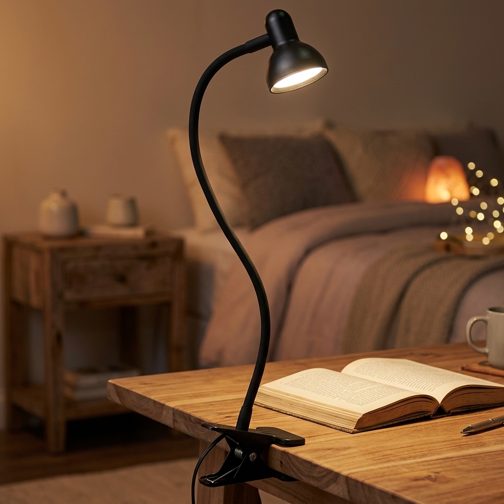 Clip USB Powered Modern LED Reading Lamp 4100K Neutral White 10 Levels Brightness Flexible Neck Dimmable Desk Lamp CRI 90 150