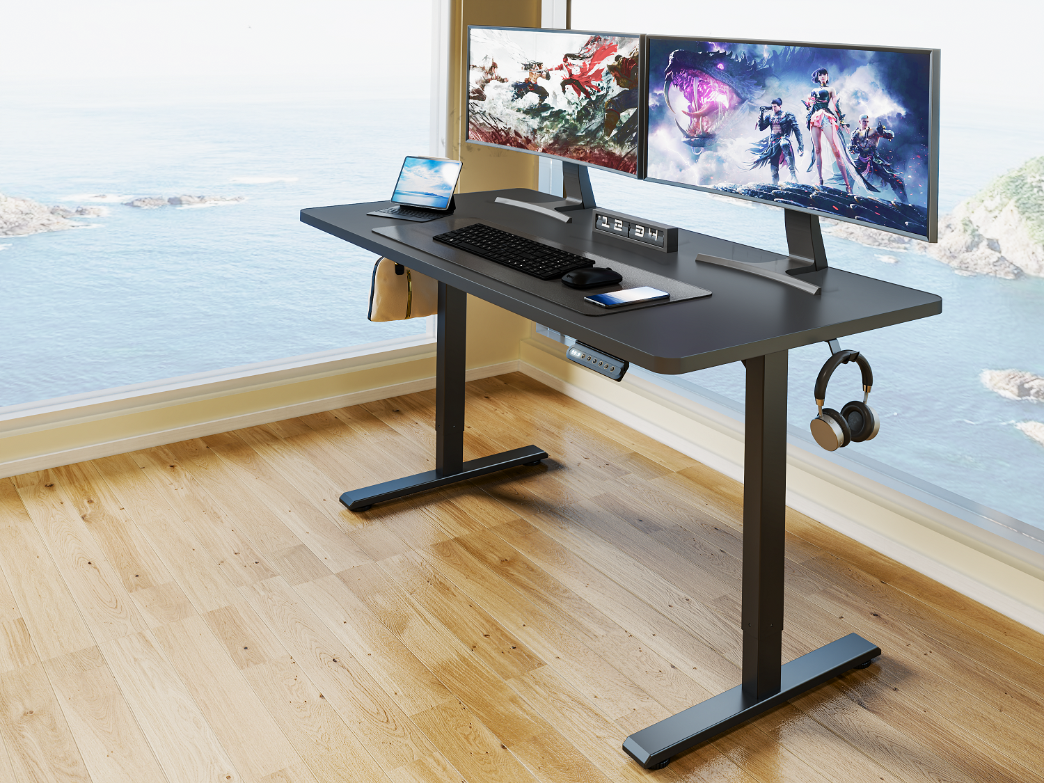2026 NEW Modern Metal Foldable Single Motor Electric Smart Standing Desk with Sit Stand up Adjustable Height Desk Office
