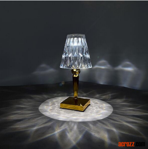 Battery Acrylic Crystal Diamond Portable Table Lamp USB Rechargeable Touching Hotel Restaurant Bar Tale Lamp