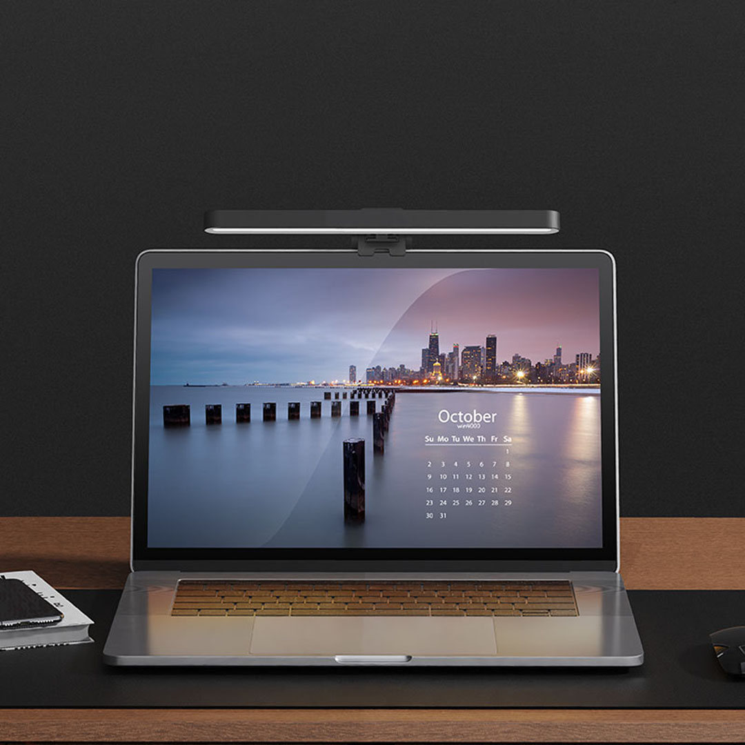 LED Clip-on Laptop Screen Light Bar No Glare 3 Color Modes Stepless Dimming Monitor Lamp for PC Notebook Work Reading