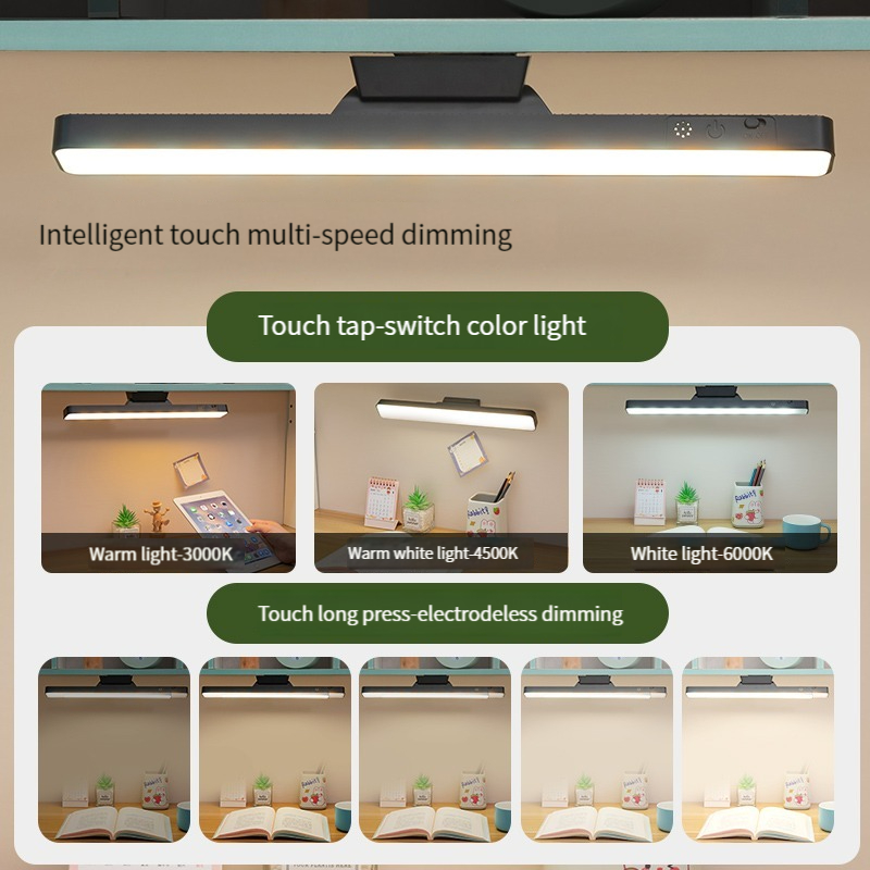 Rechargeable LED Touch Table Lamp, Magnetic Clip-on Study Lamp for Students, Cool Desk Light