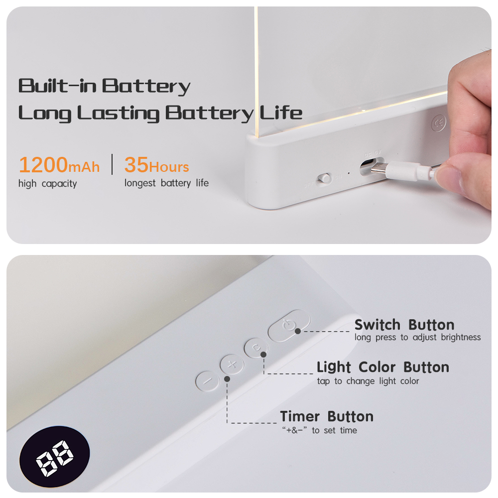2026 New Smart LED Reading Lamp Adjustable 3-Speed Color Temperature Eye-Care Book Light USB-C Charging For Bedrooms
