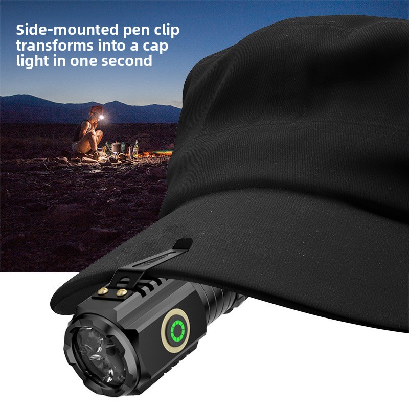 Under-mounted strobe flashlight angle view