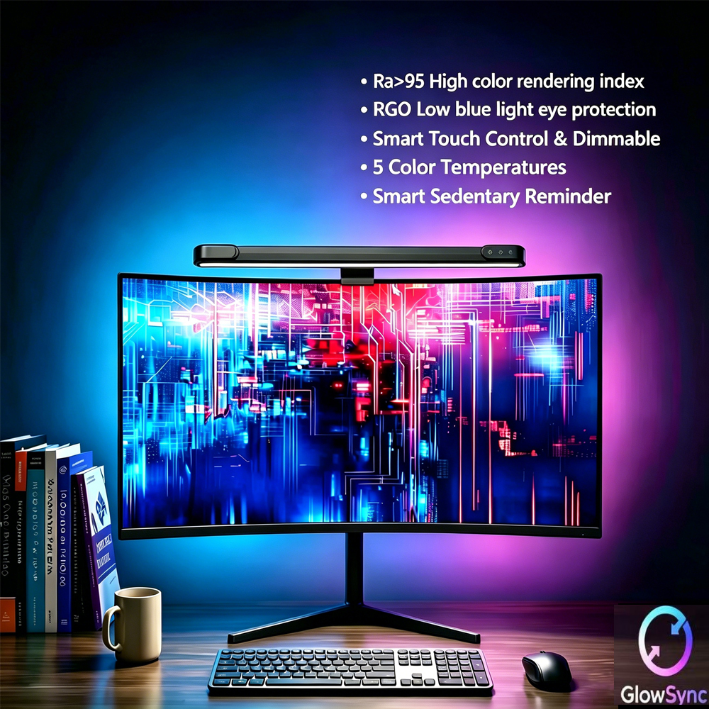 Eye-Care USB Reading LED Task Lamp Ra95 Computer Monitor Lamp No Screen Glare Dimmable Desk Lamp Computer Monitor Light Bar