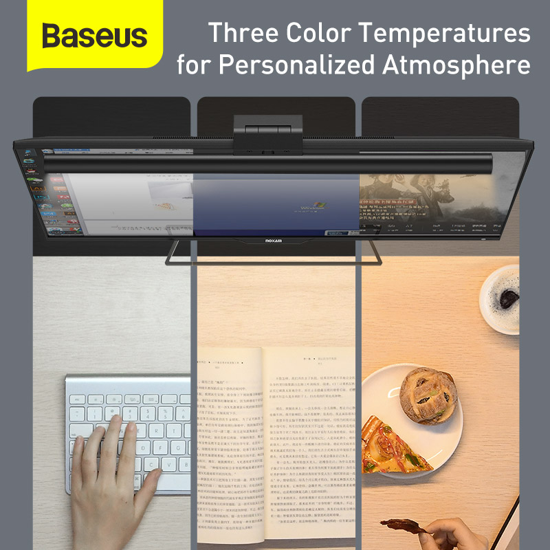 Baseus Stepless Dimming Eye-Care Computer PC Monitor Screen Hanging Light Bar LED Reading USB Powered Lamp