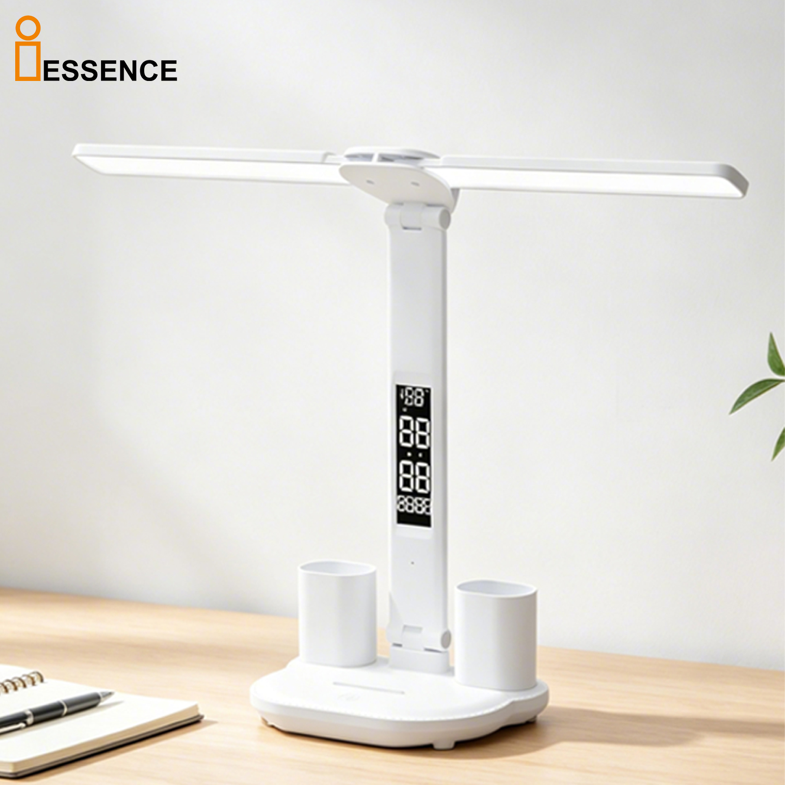 LED Desk Lamp Eye Protection Table Lamp for Study Desk Calendar Pen Holder Dimmable Touch Control Folding Reading Light Home