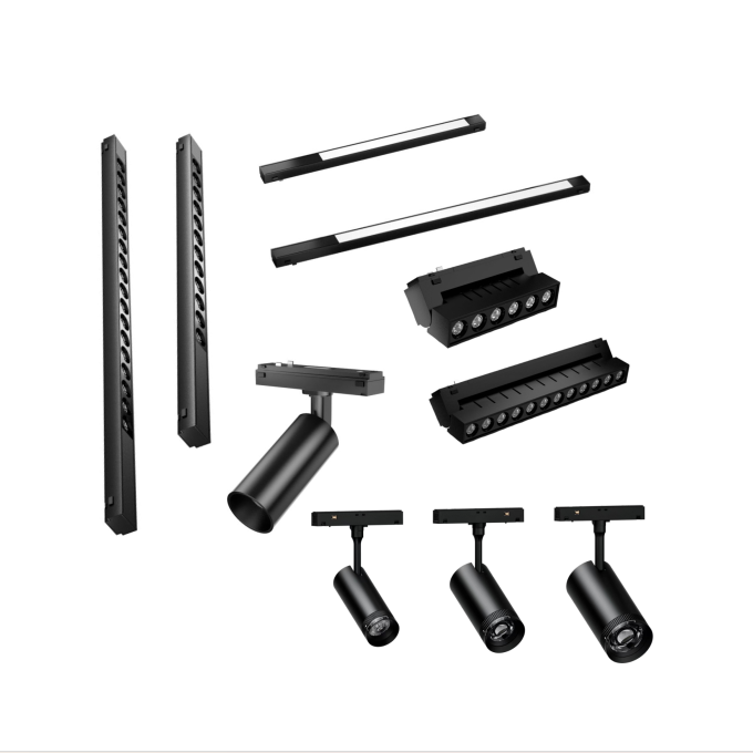Modern 48V 48V Volts Surface Round LED Track Light Magnet Linear Rail Trimless For Kitchen Application