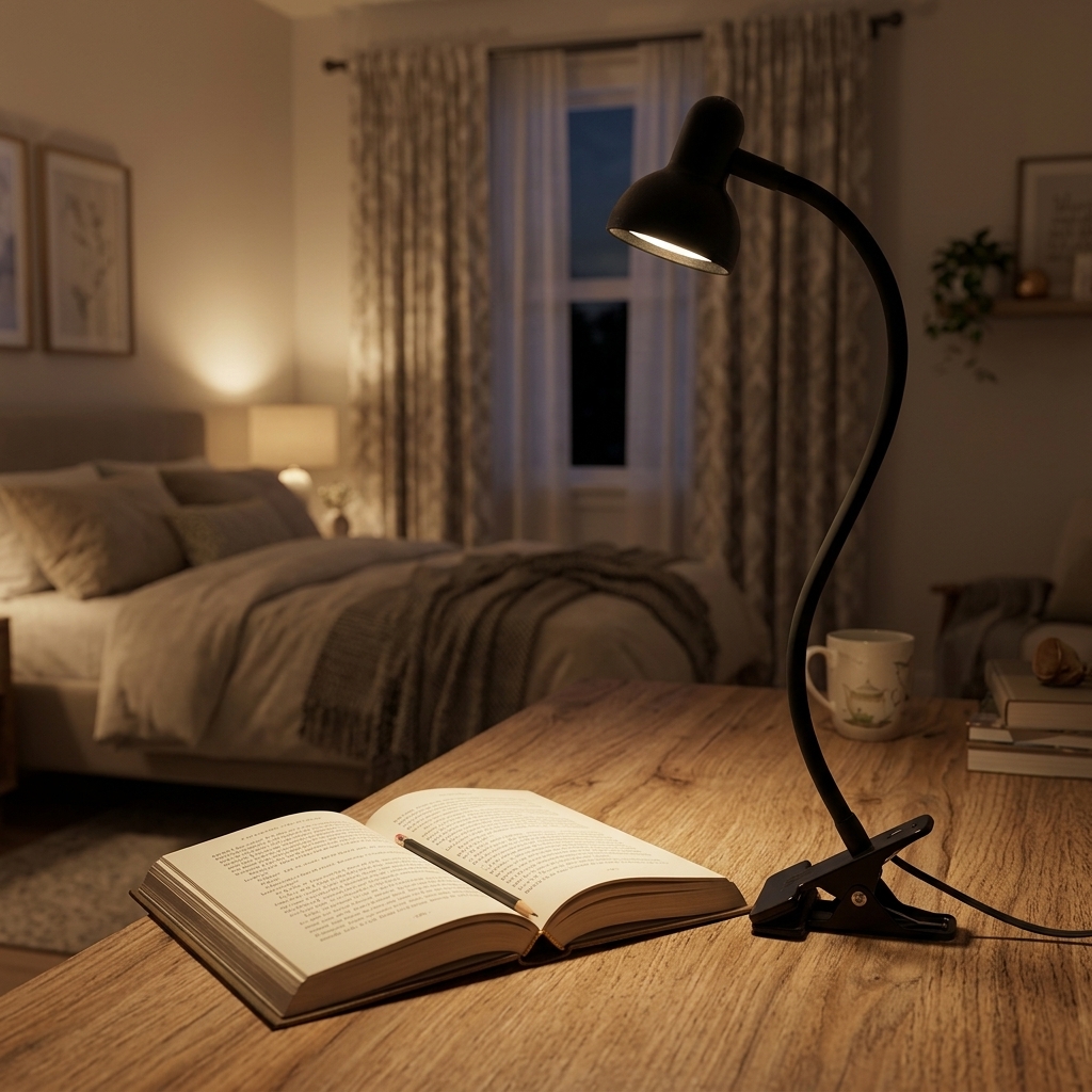 Clip USB Powered Modern LED Reading Lamp 4100K Neutral White 10 Levels Brightness Flexible Neck Dimmable Desk Lamp CRI 90 150