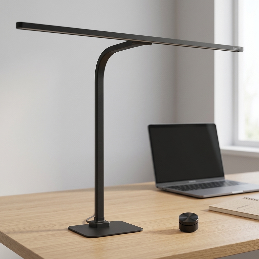 White Minimalist LED Desk Lamp Light Arm Large Illumination Range Smart Light for Drawing Gaming Desk