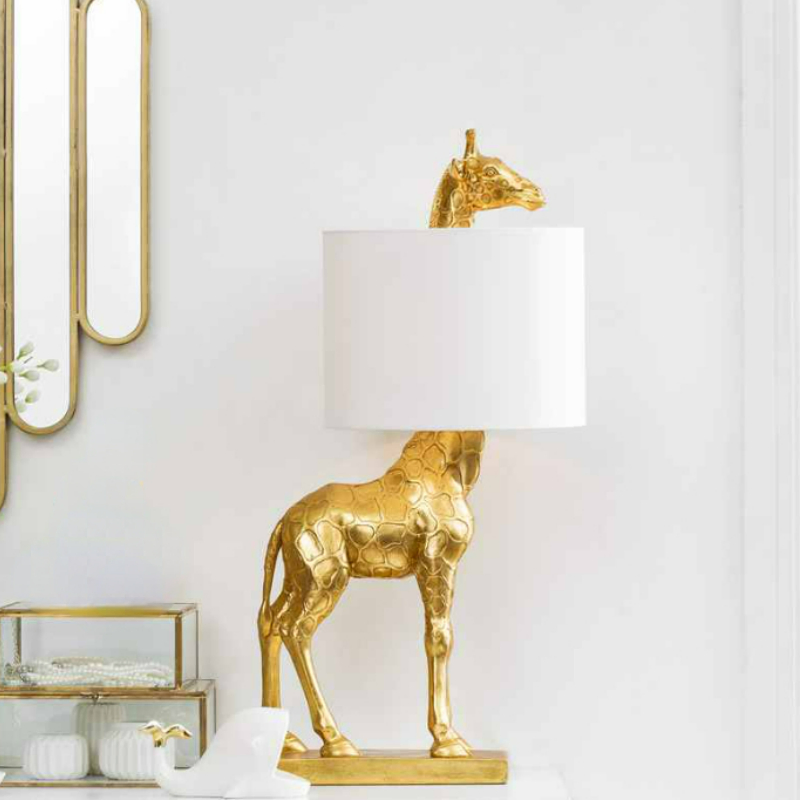 Resin Giraffe Creative Table Lamps for Chirldren's Bedroom Study Table Light (WH-MTB-268)