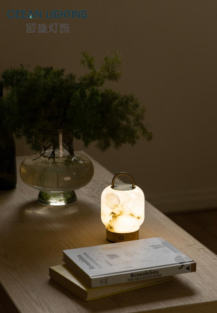 Wholesale Vintage Home Decor Nordic Simple Indoor Marble Movable Reading Lighting Spanish Alabaster Stone Table Lamp