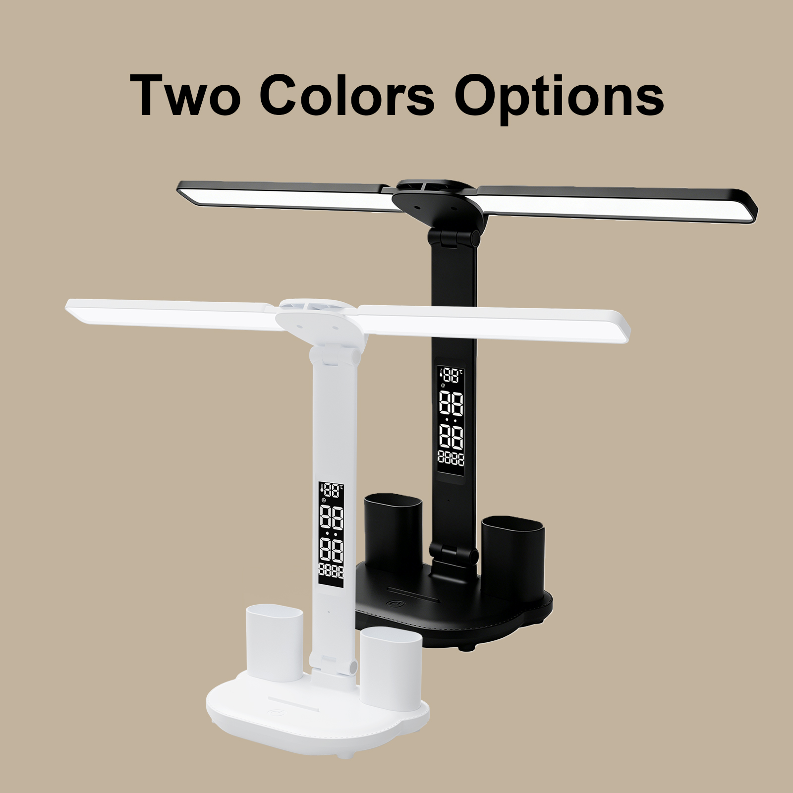 LED Desk Lamp Eye Protection Table Lamp for Study Desk Calendar Pen Holder Dimmable Touch Control Folding Reading Light Home