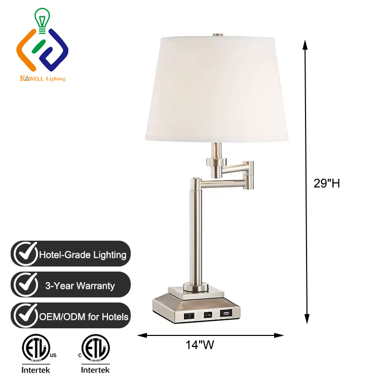 Living Room Bedroom Custom Lamp Manufacturer Bedside Reading Home Desk Light Hotel Swing Arm Factory Supplier Hotel Table Lamps