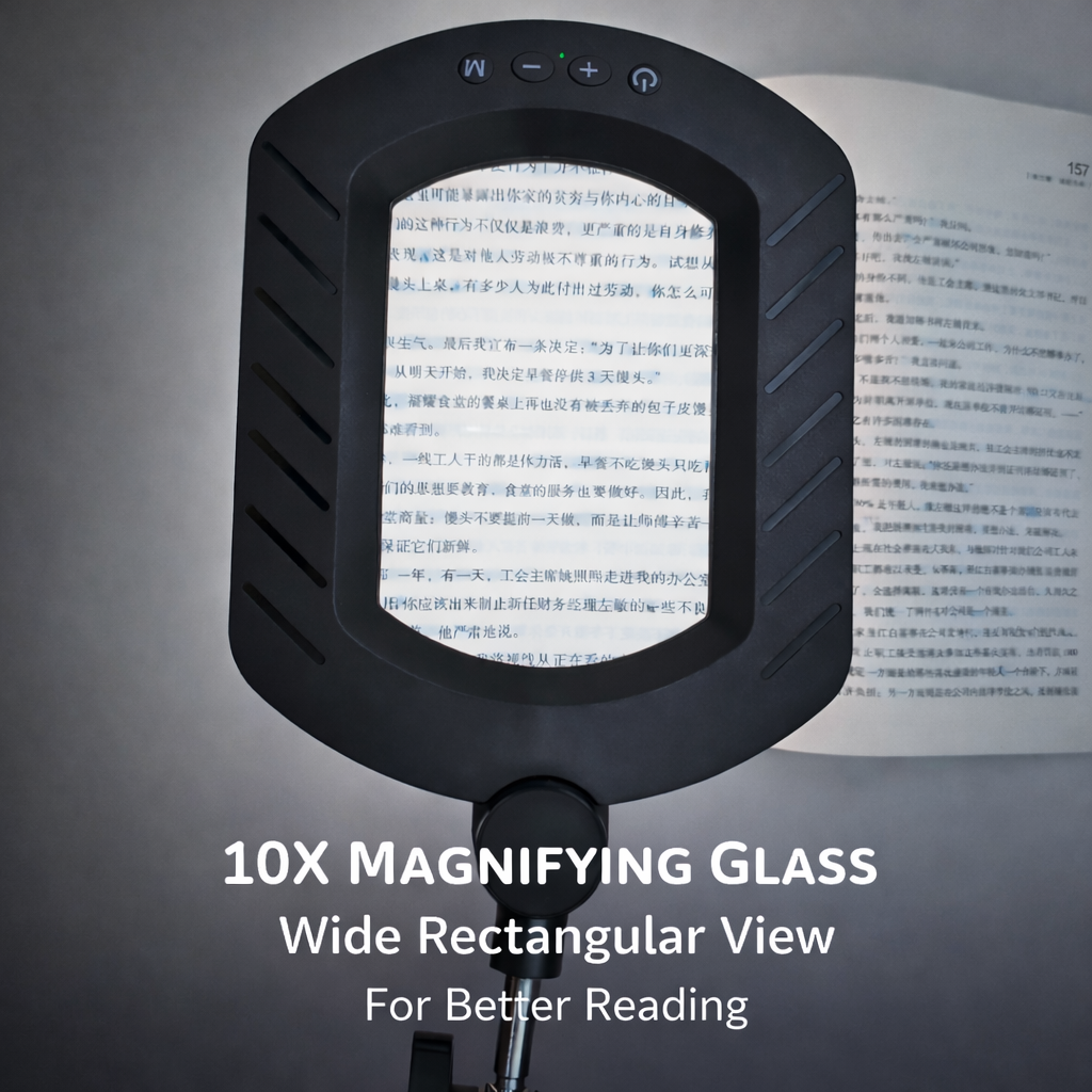 LED Magnifying Desk Lamp with Clamp, Adjustable Swing Arm Light, 10X Magnification for Repair, Reading &amp; Beauty Work