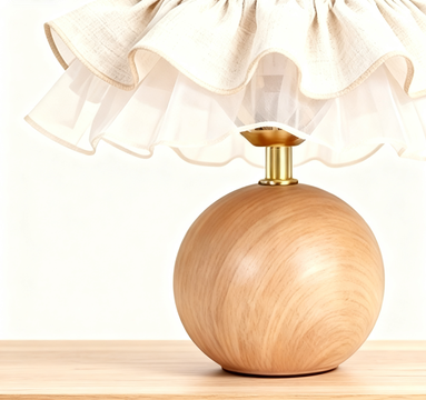 Modern Design Home Creative Wood LED Warm White Mushroom Battery Operated USB Recharge Touch Control Dimmable Table Bedside Lamp