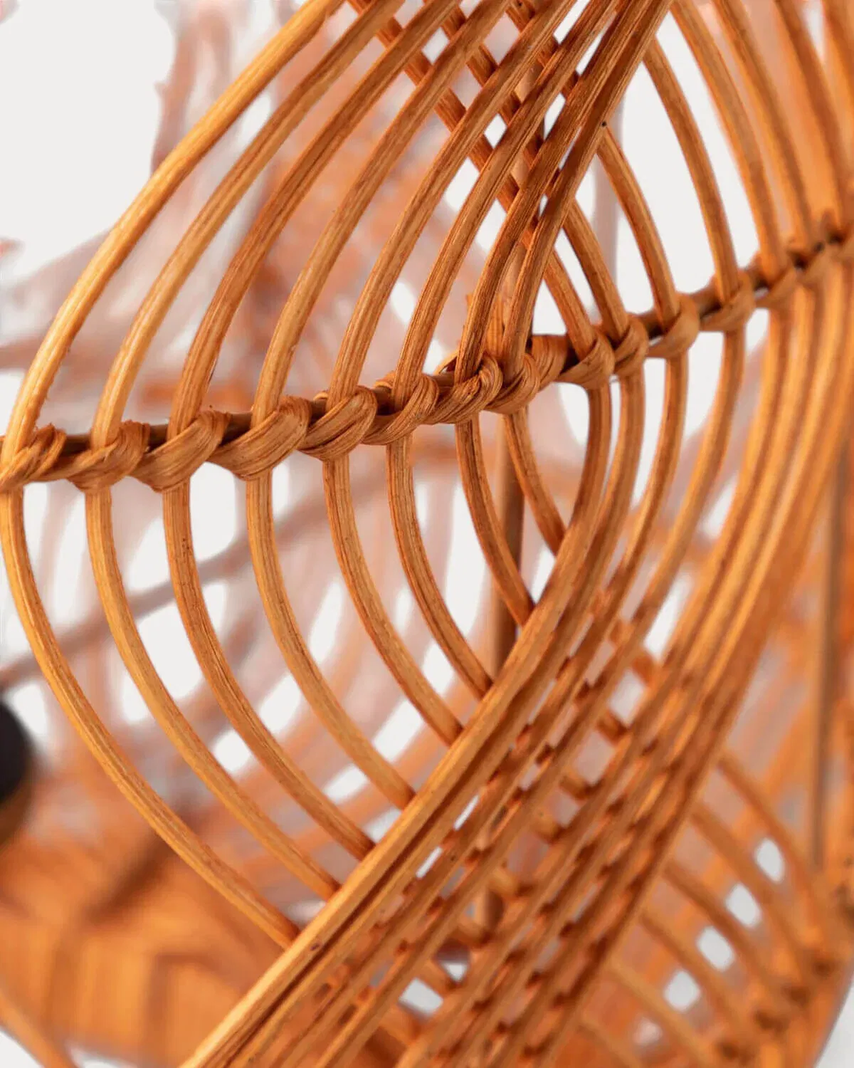 Vintage Natural Rattan Lantern LED Table Lamp Desk Light
