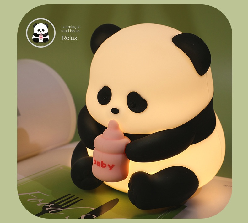 Best Quality Silicone Baby Panda Night Light With Touch Control For Bedroom LED Desk Lamp