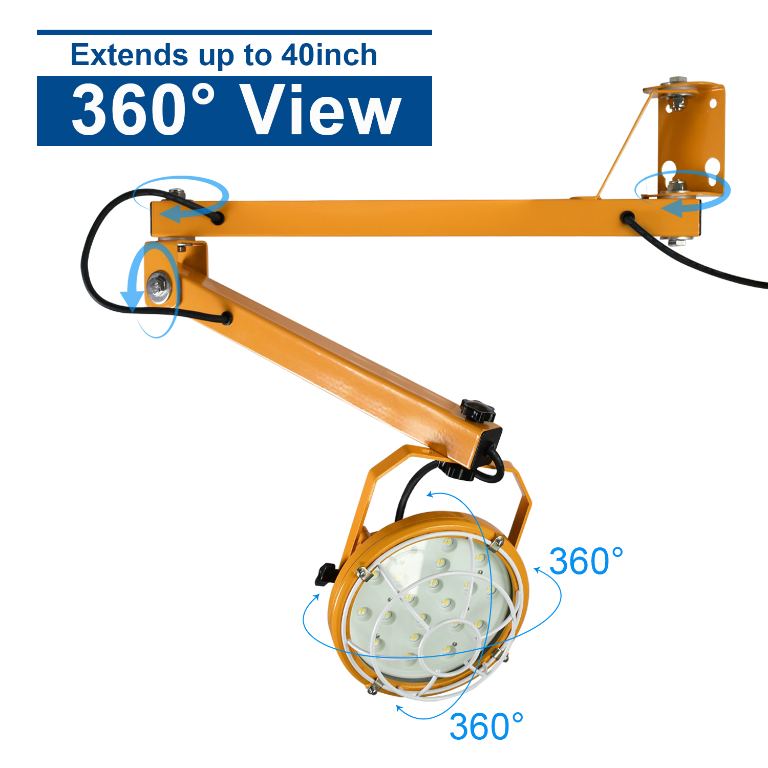 Youlumi Newest 20W 30W 40W 50W Led Dock Light With Swing Arm for Warehouse Work Lighting