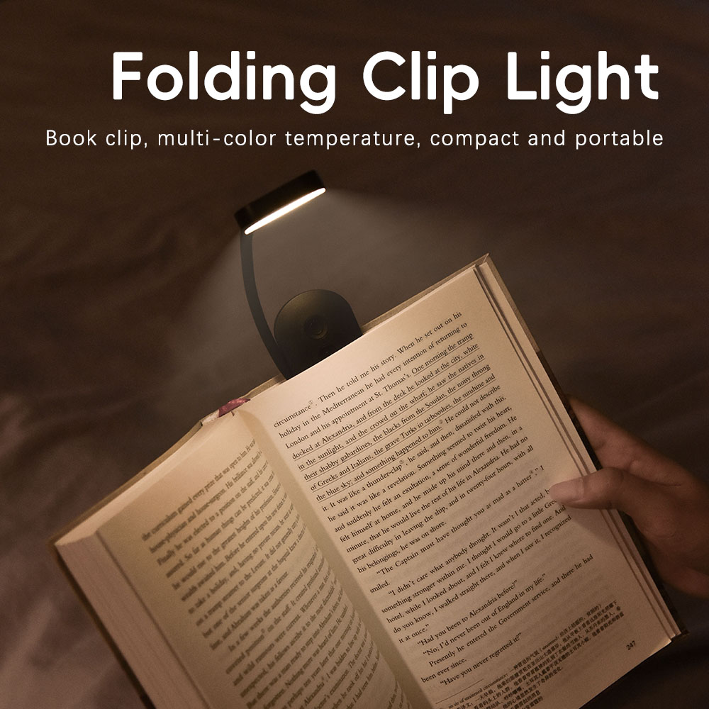 Portable Student Bedside Clip Book Light Modern Style Three Level Dimming LED Reading Lamp With Eye Care Feature