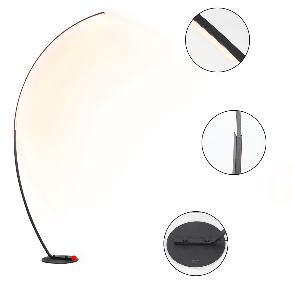 Arc Shape Nordic Floor Lamp for Living Room Bedroom Study Dimmable Remote Control Led Floor Lamps Modern Arc Floor Lamp