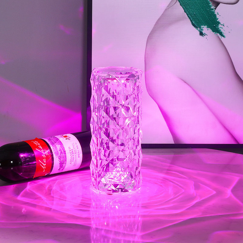 Hot Sale LED Romantic Rose Light Indoor Decorative Room Restaurant Touch Portable Acrylic Crystal Decoration Night Lights Bedside Rechargeable LED Table Lamp