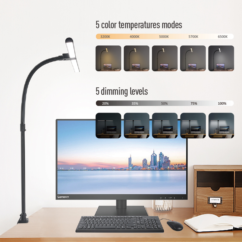 Flexible Gooseneck Clamp Lighting Eye-Caring Architect Task Lamp Modern LED Desk Lamp for Home Office