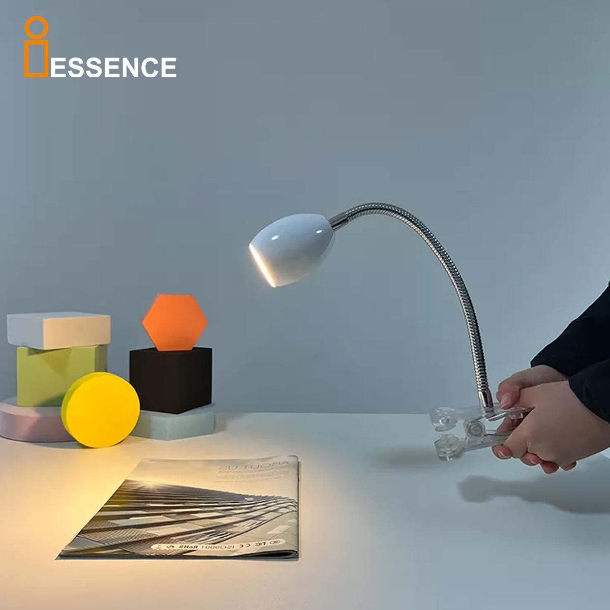 Eye Caring 2W Flexible Gooseneck Architect Led Clamp Desk Lamp for Home Office Bedside Study Resding Light