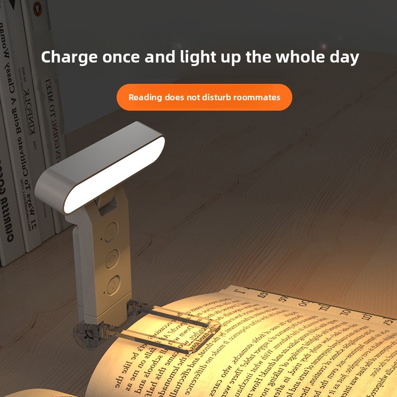Best-selling USB Clip-on Book Light Bookmark Lamp Foldable Reading Light LED Portable Rechargeable Clamp Eye-care Features