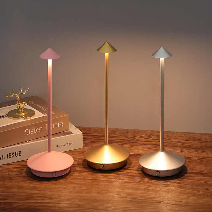 Hotel Portable Rechargeable Cordless LED Table Bar Lamp Desk Light with Touch Control for Restaurant Living Room