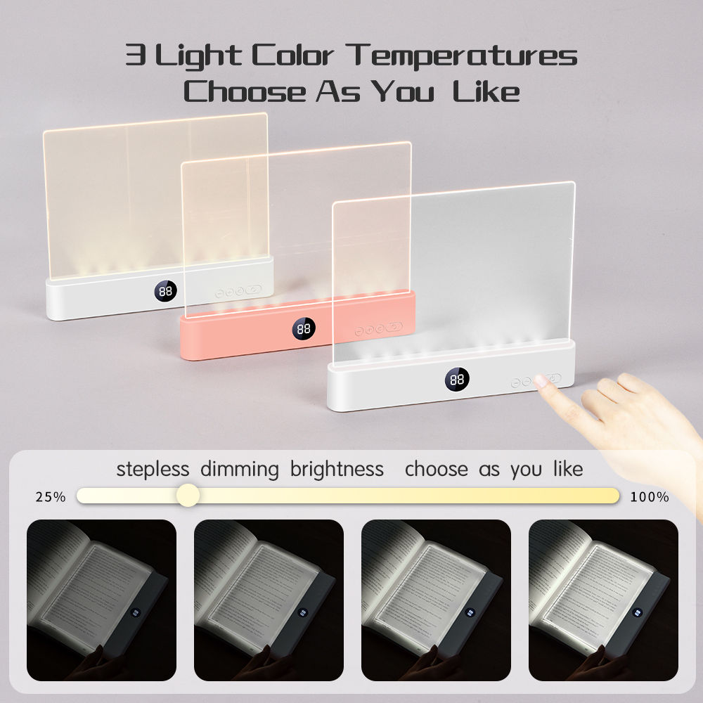 2026 New Smart LED Reading Lamp Adjustable 3-Speed Color Temperature Eye-Care Book Light USB-C Charging For Bedrooms