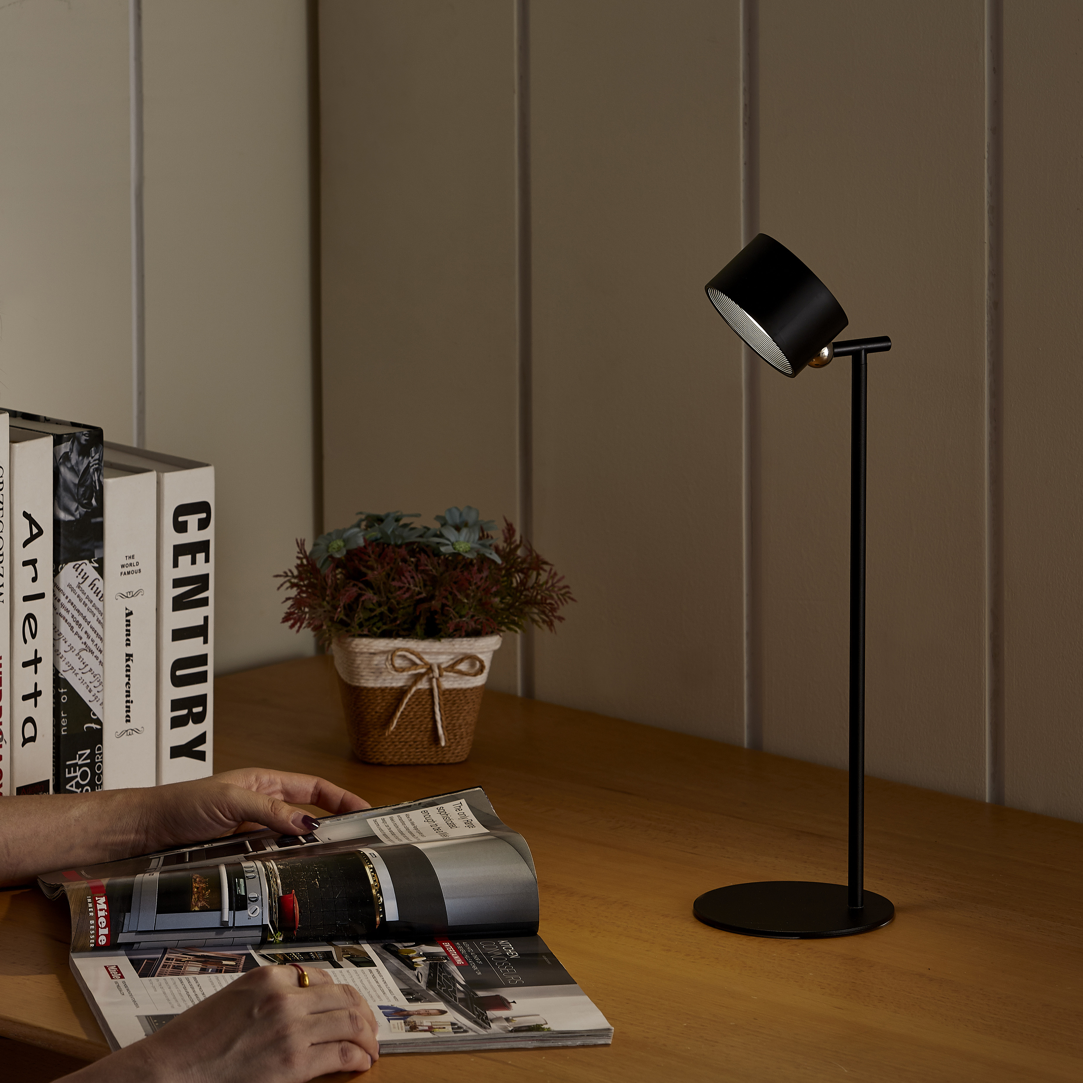 DAMAVO 12-24V USB Charging 360 Adjustable Clip-On LED Reading Light Magnetic Touch Button Anti-Glare 3W Interior Lighting