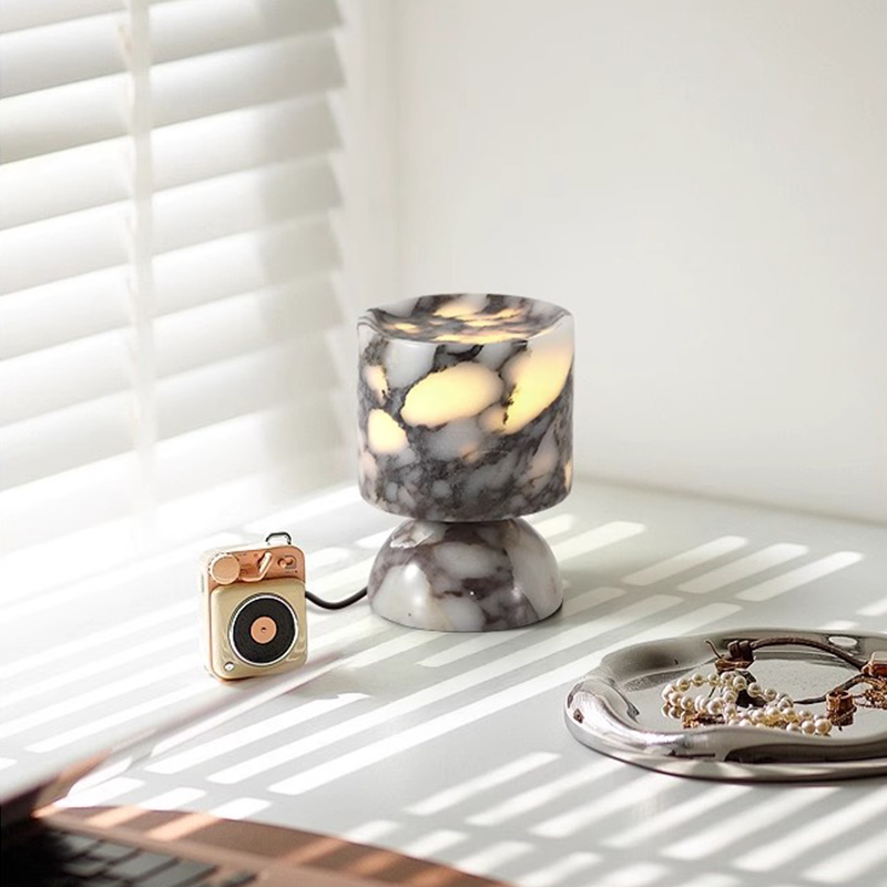 Party Stylish Switch Control Reading Working Book Creative Marble Led Decorate Small Table Lamps
