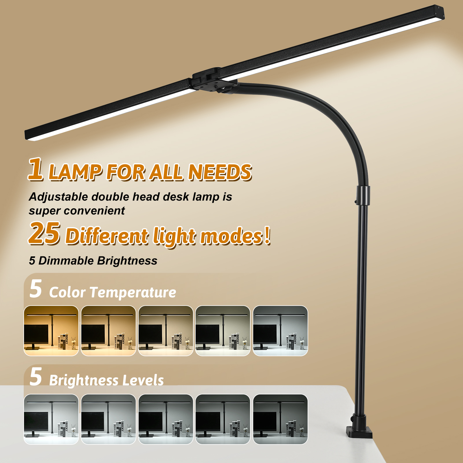 Adjustable Gooseneck Swing-arm Lamp Led Clamp Lamp Light Memory Architect Task Lamp for Reading Sewing Drawing Crafting