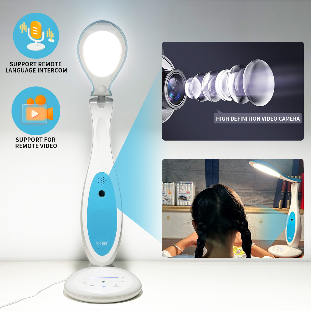 Dimmable Eye protection Smart Desk Lamp with Camera Supervisory Touch Control LED Table Lamp with USB Charging Port
