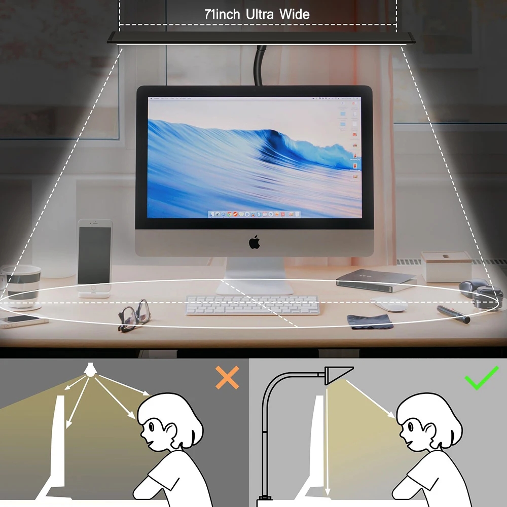 Wholesale Adjustable Flexible Gooseneck Table Lamp Eye Care Clamp Architect Reading Lamp LED Double Heads Desk Light