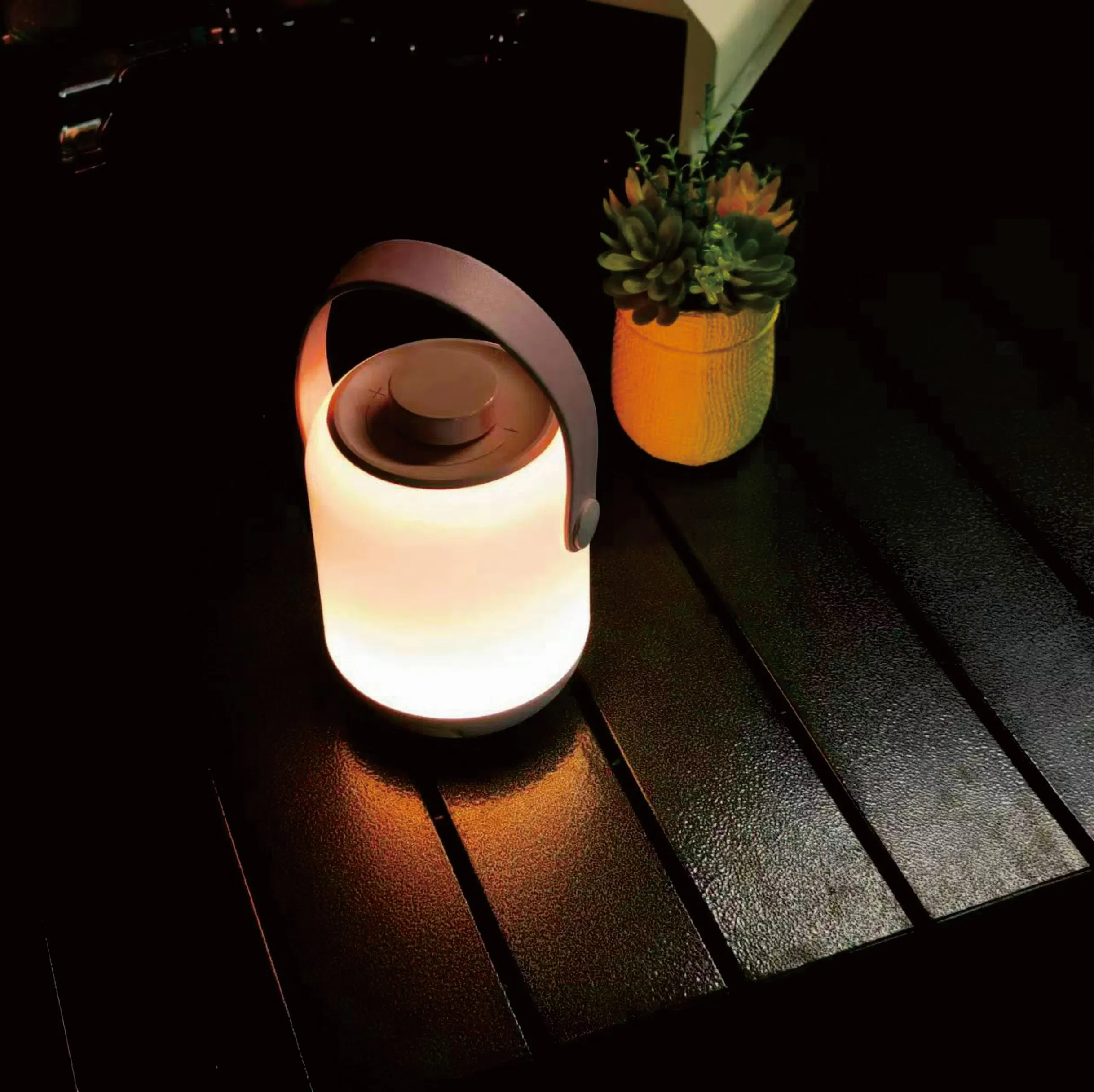 Hisoon Modern Design Outdoor Rotary Switch USB Rechargeable Portable Camping Lamp
