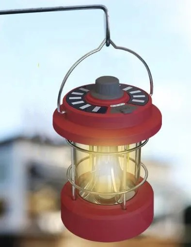 Outdoor Colorful LED USB Rechargeable Flashlight Solar Portable Tent Lantern Camping Lamp