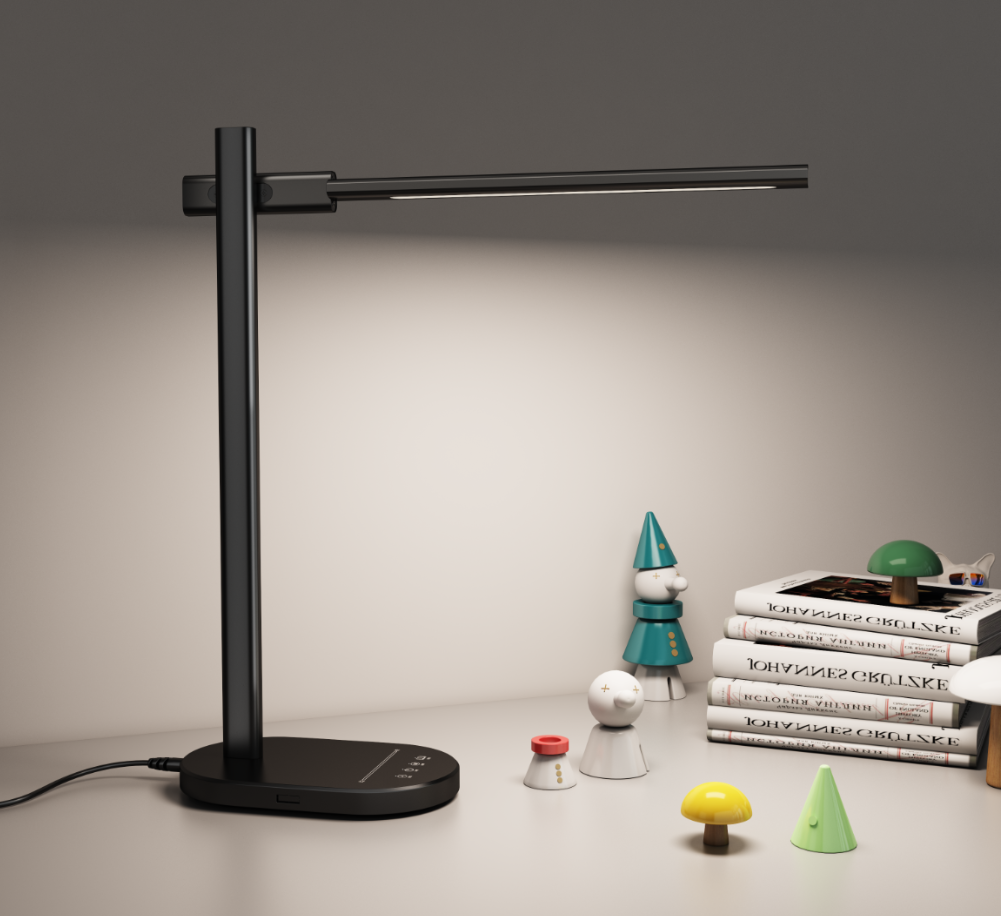 Aluminium Foldable Desk Lamp with Touch Dimming/colour Eye-protection Reading Light Featuring Memory/timer Functions AC Powered
