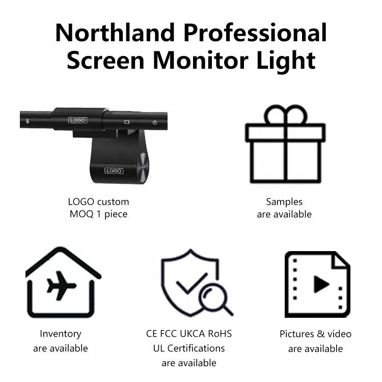 Northland Computer Decor a Gaming Room Halo Wireless Remote Control Monitor Desk Lamp Screen Hanging Bar Light for Benq Display