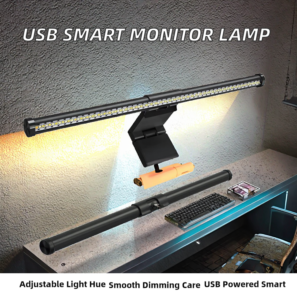 USB Powered Smart PC Monitor LED Screen Bar Lamp Modern Style Stepless Dimming Hanging CCT Light Office Eye App GS