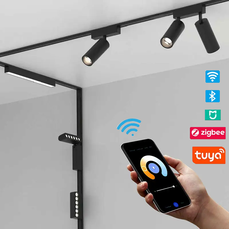 Ultra Slim Magnetic Track Rail Light System 48V Magnetic Led Track Light Smart Tuya Magnetic Track Light