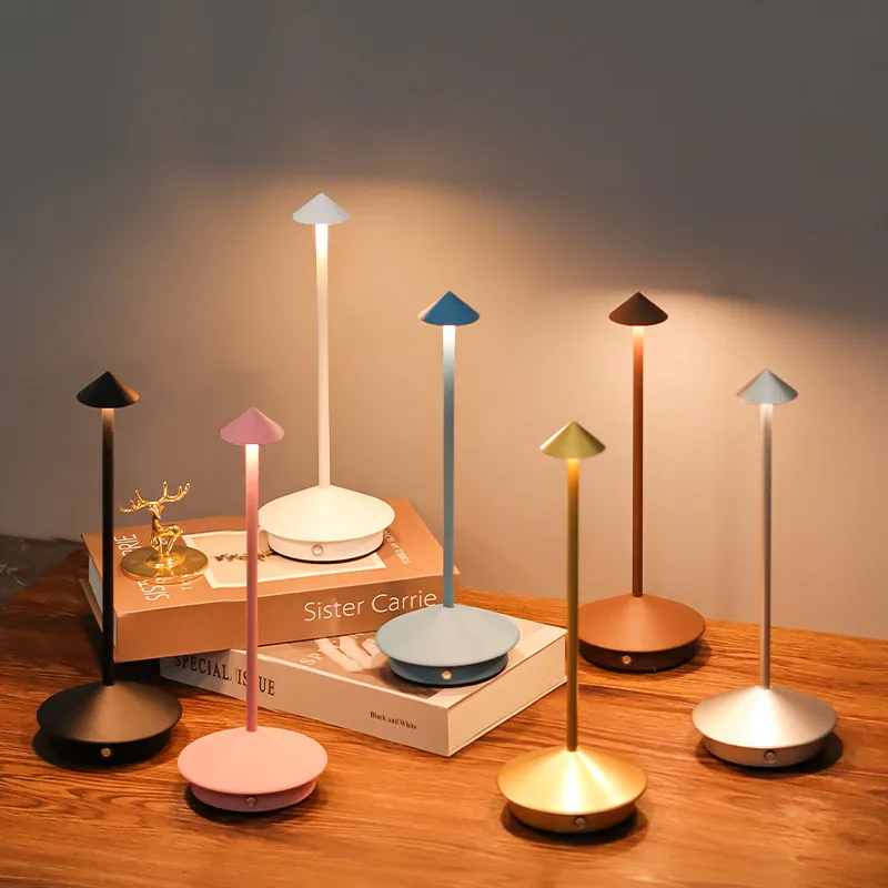 Hotel Portable Rechargeable Cordless LED Table Bar Lamp Desk Light with Touch Control for Restaurant Living Room