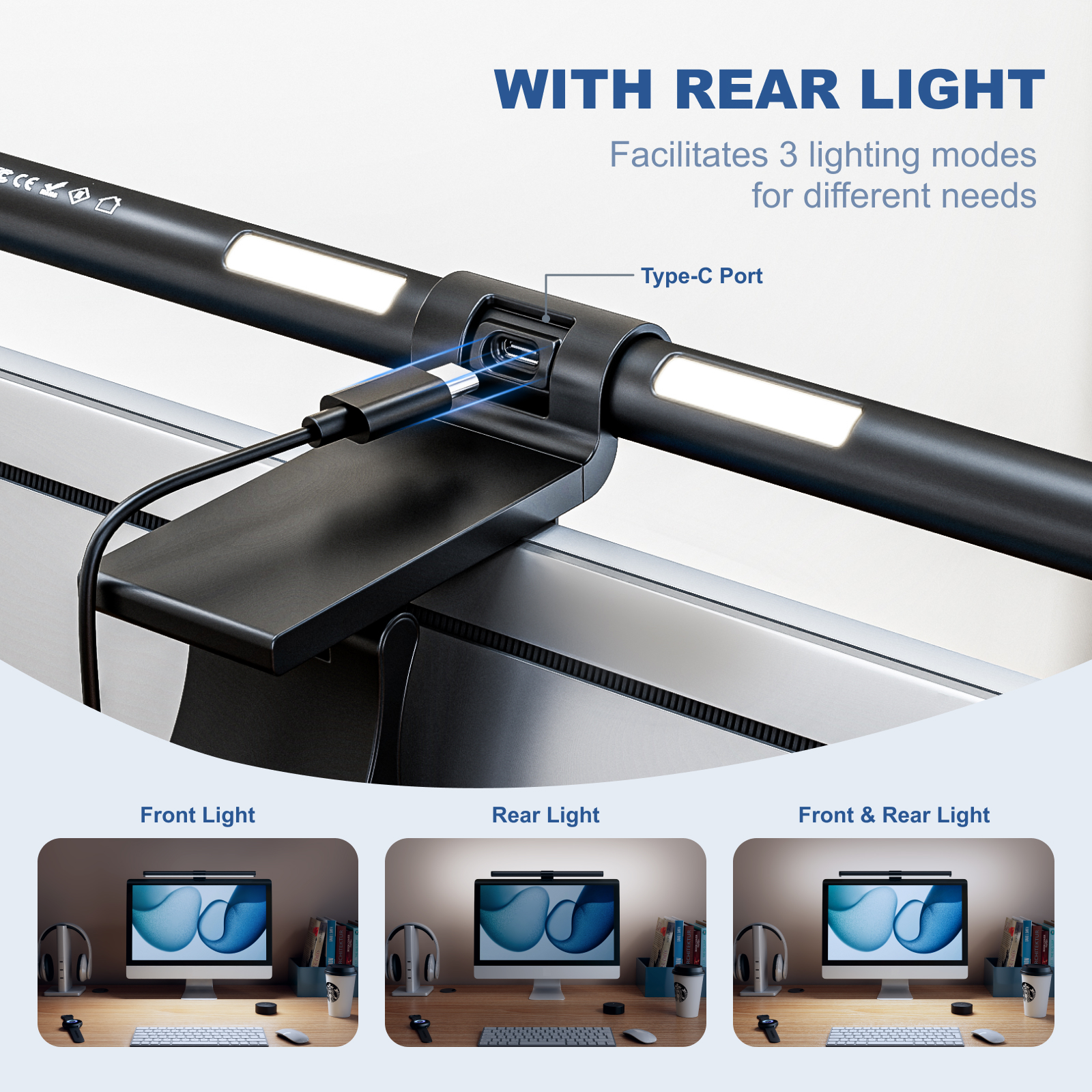 Wholesale 3100K/4200K/6400K PC Computer Over Monitor Hanging Lamp LED Screen Light Bar Curved Monitor Lightbar for Eye Caring