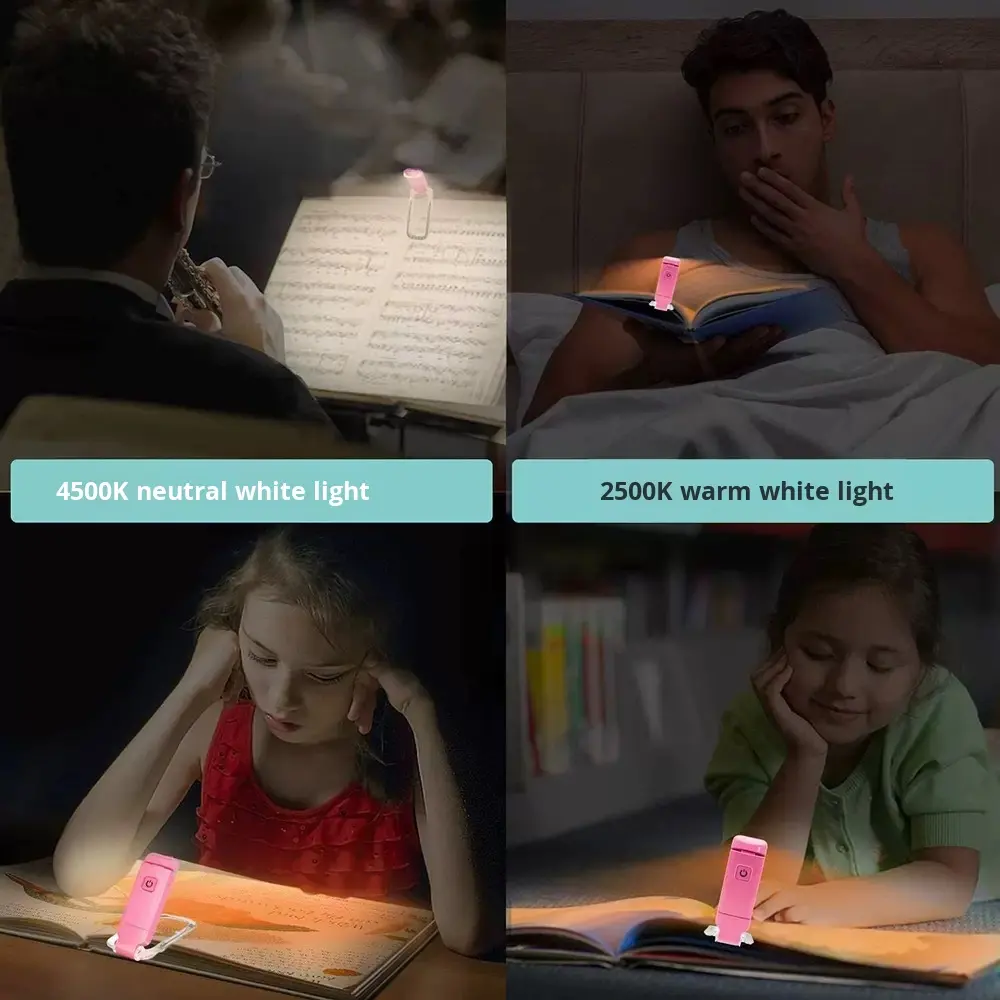 Rechargeable USB Clip-On Book Light - Eye-Caring LED Reading Lamp , Portable Foldable for Bed, Travel, Students